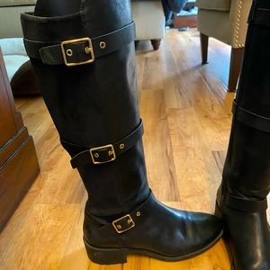 Cole Hana Black Leather Buckle ridding boots